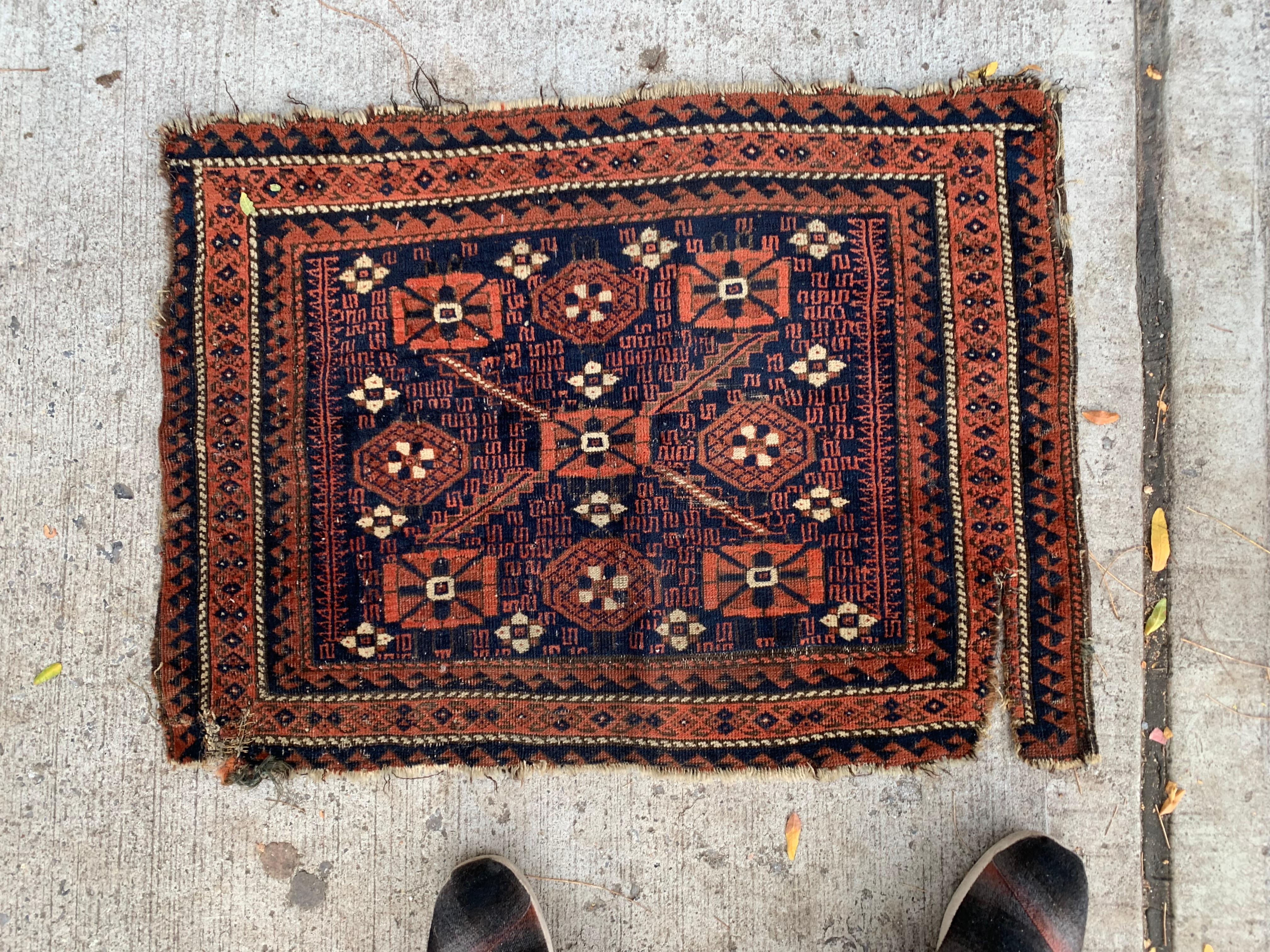 Tapis afghan Ersari Collecitble ancien fait à la main 2.1' x 3,3' 1870s - 2B38 Bon état - En vente à Bordeaux, FR