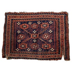 Handmade Antique Collecitble Afghan Ersari Rug 2.1' x 3.3' 1870s - 2B38