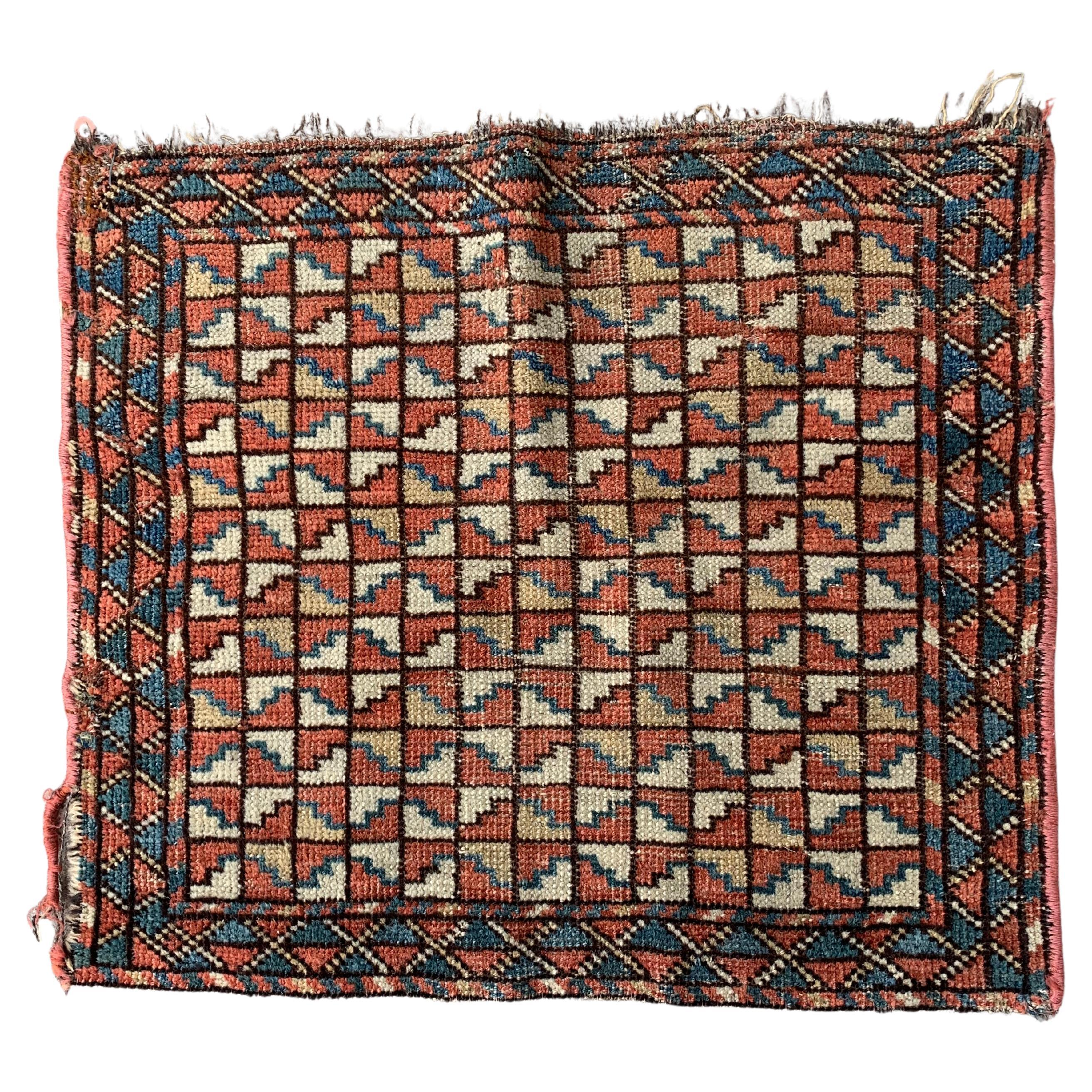 Tappeto antico da collezione Bashir Bagface fatto a mano 1,6' x 1,8' del 1870 - 2B40 in vendita