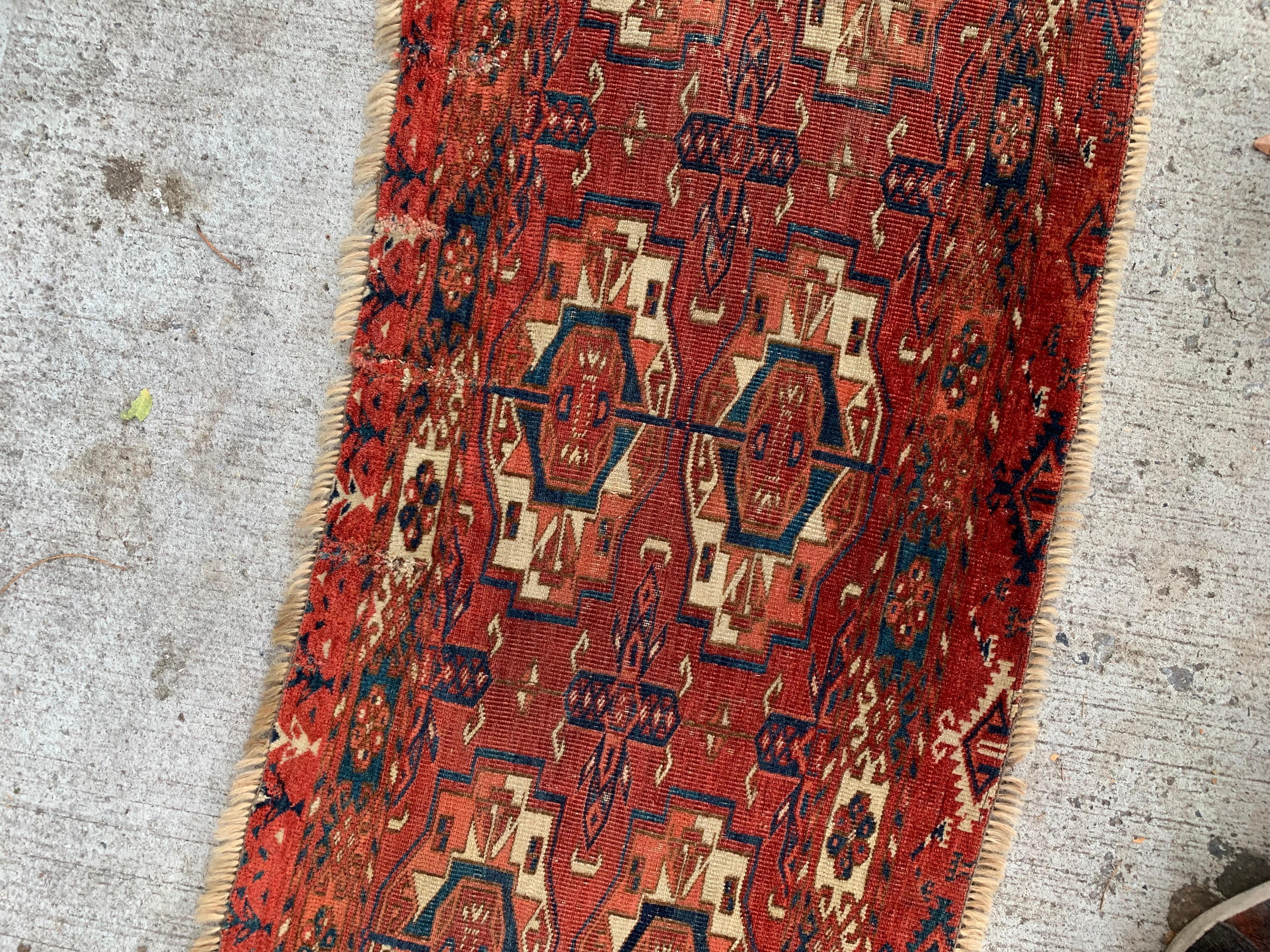 Tappeto antico da collezione Tekke Torba fatto a mano 1,4' x 3,7' 1840 - 2B39 in vendita 3