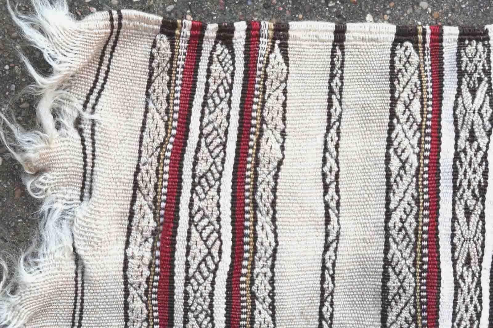 Hand-Knotted Handmade Antique Collectible Moroccan Berber Kilim, 1900s, 1P117 For Sale