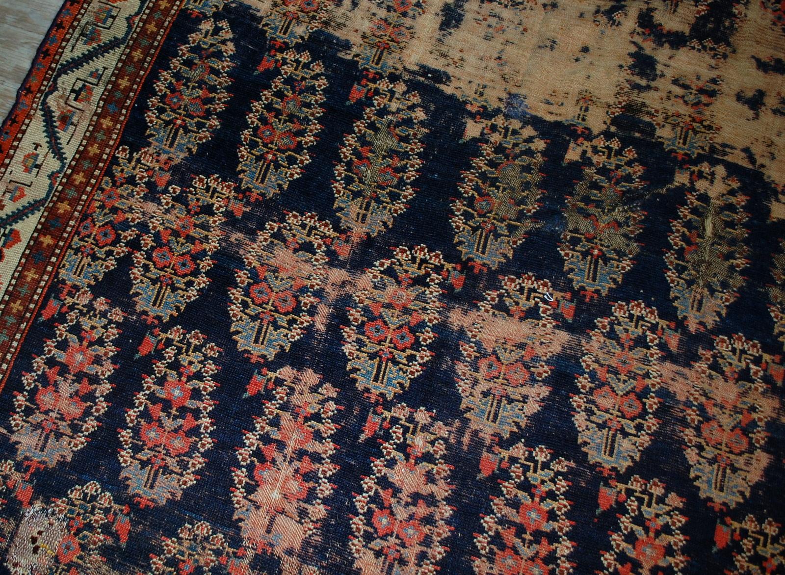 Milieu du XIXe siècle Tapis de couloir de collection ancien de style nord-ouest fait à la main, années 1830, 1B549 en vente