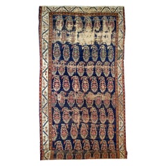 Tapis de couloir de collection ancien de style nord-ouest fait à la main, années 1830, 1B549