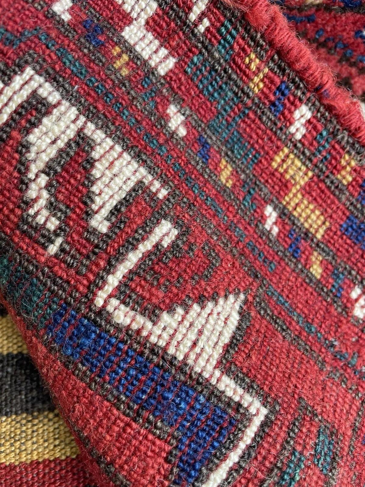 Laine Sac persan kurde de collection fait à la main 1,3' x 2,5', années 1910 - 1N33 en vente