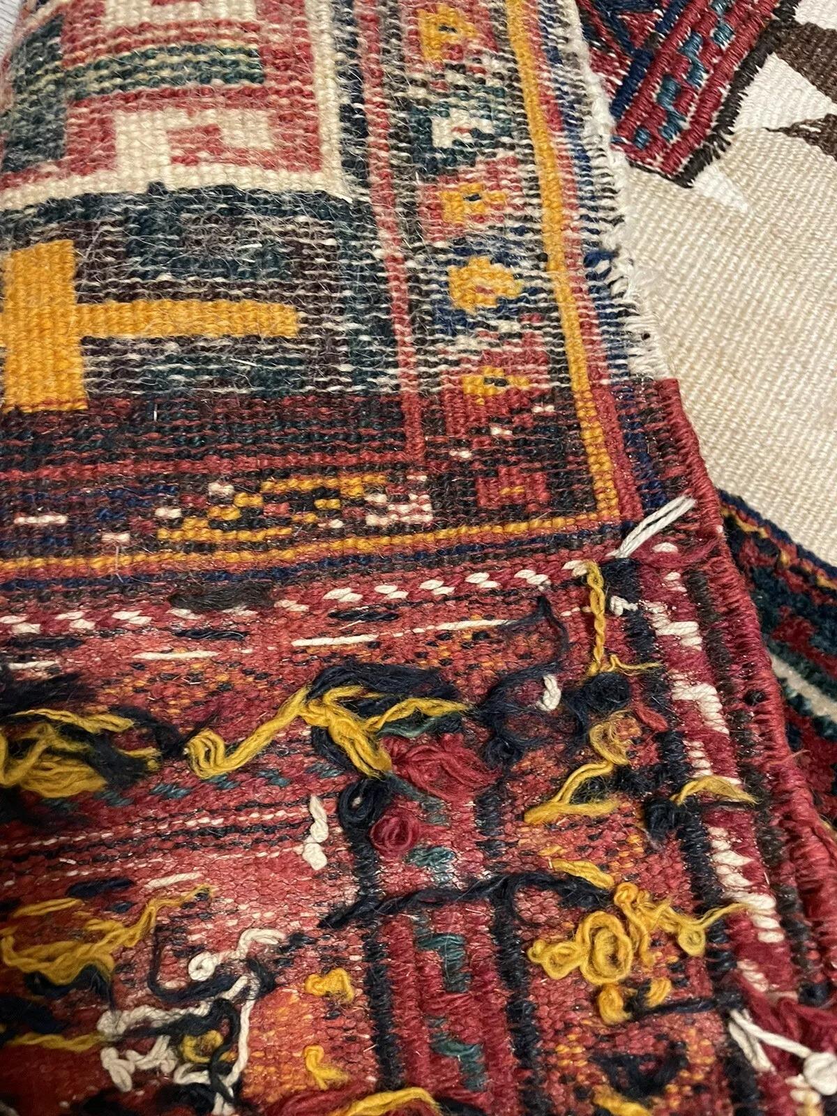 Laine Sac à main de collection persan Luri 2.8' x 6,7', 1880s - 1N24 en vente