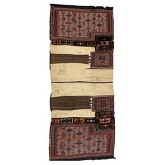 Borsa a mano antica da collezione persiana Luri Saddble Bag 2.8' x 6.7', 1880 - 1N24