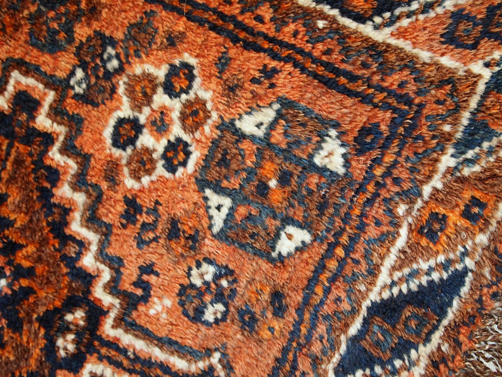 Early 20th Century Handmade Antique Collectible Persian Shiraz Bagface, 1900s, 1c397 For Sale