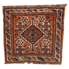 Handgefertigtes antikes Sammlerstück persisches Shiraz-Taschentuch, 1900er Jahre, 1c397