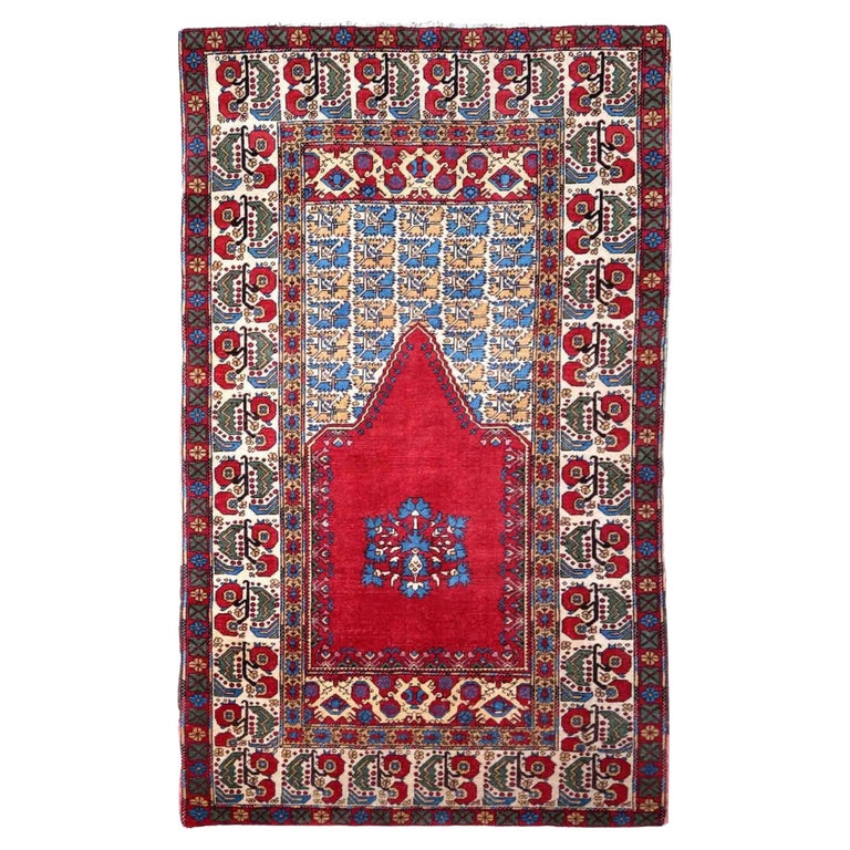 Handmade Antique Collectible Turkish Transylvania Rug, 1880s, 1P129 For ...