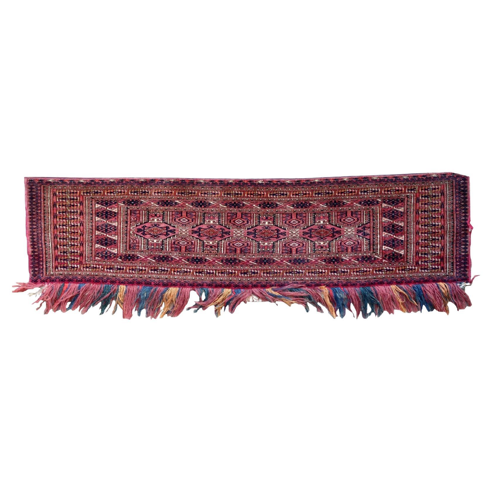 Handmade Antique Collectible Turkmen Tekke Torba, 1930s, 1P95 For Sale