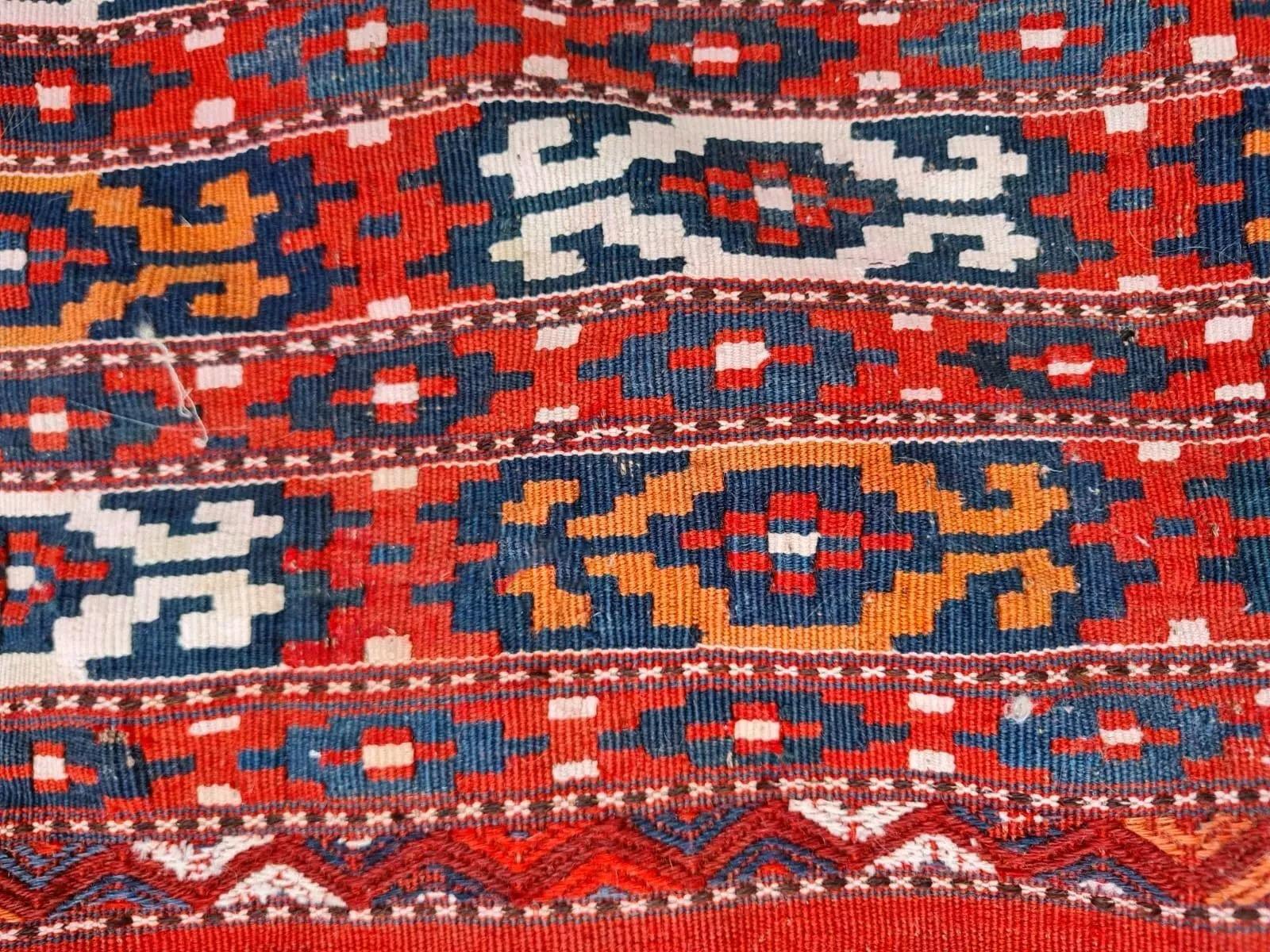 Alfombra Yomud Kilim turcomana antigua de colección hecha a mano 2,6' x 3,9' Década de 1910 - 2K18 Francés en venta