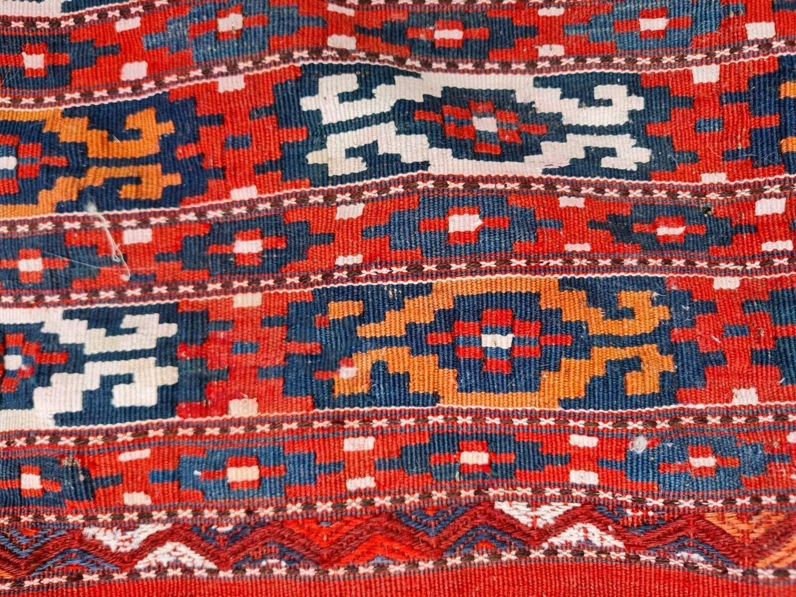 Alfombra Yomud Kilim turcomana antigua de colección hecha a mano 2,6' x 3,9' Década de 1910 - 2K18 en venta 2