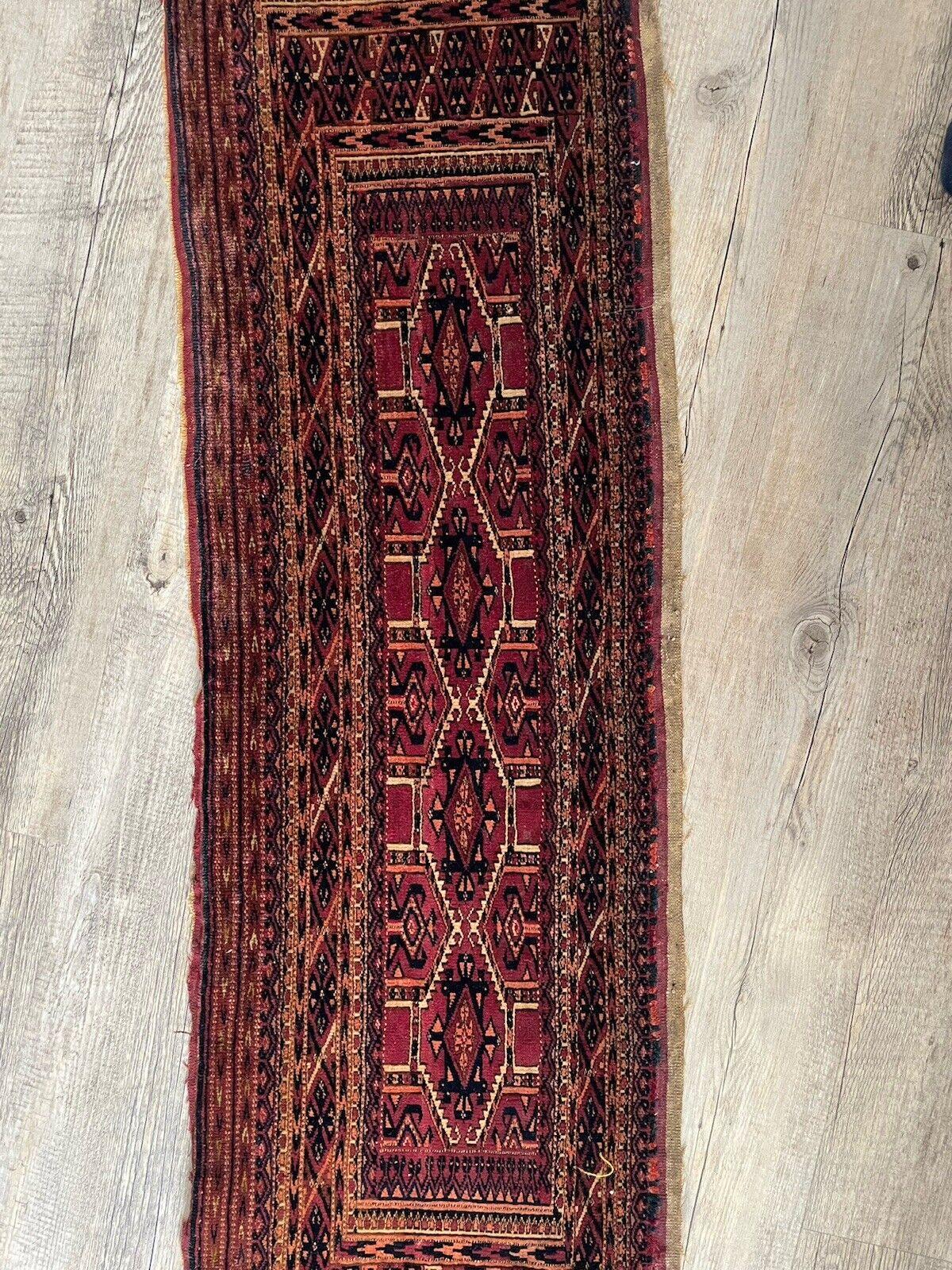 Tappeto antico da collezione Turkmen Yomud fatto a mano 1,1' x 3,9', 1900 - 1N68 in vendita 6