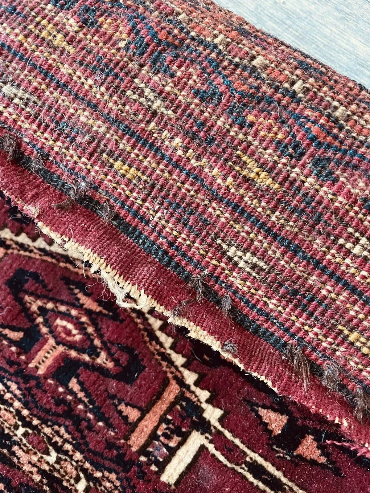 Tappeto antico da collezione Turkmen Yomud fatto a mano 1,1' x 3,9', 1900 - 1N68 in vendita 3