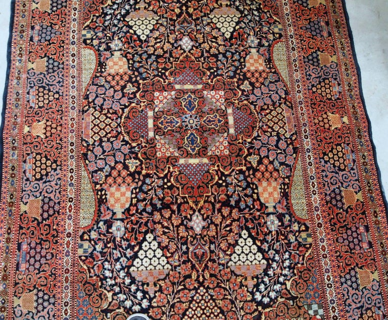 Handmade Antique Dabir Kashan Style Rug, 1880s For Sale at 1stdibs