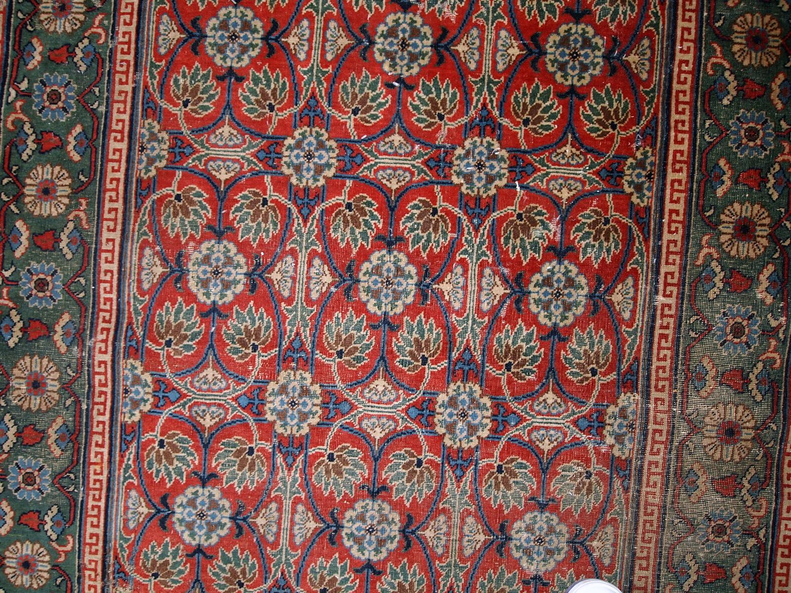 Hand-Knotted Handmade Antique East Turkestan Khotan Rug, 1900s, 1C724 For Sale