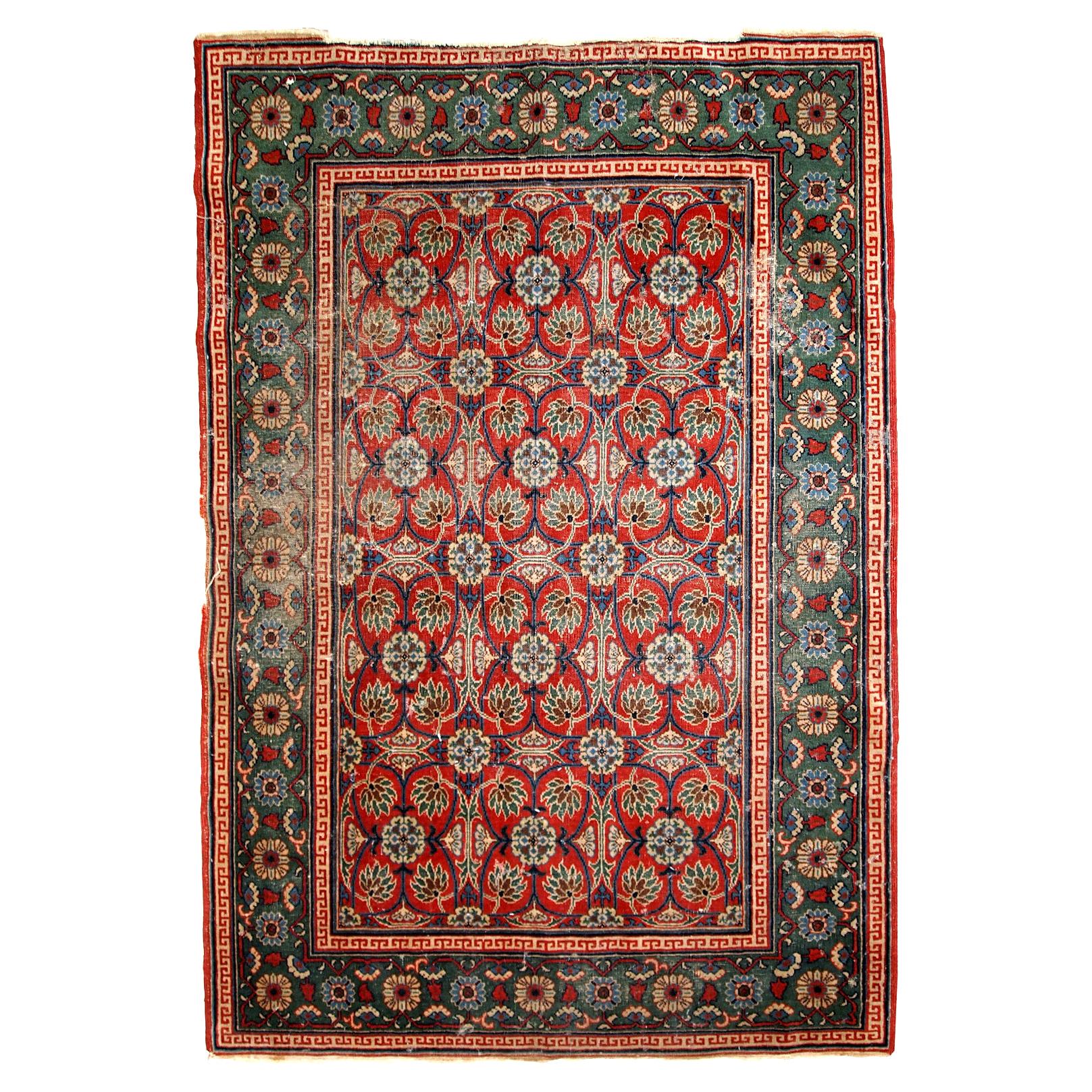 Handmade Antique East Turkestan Khotan Rug, 1900s, 1C724