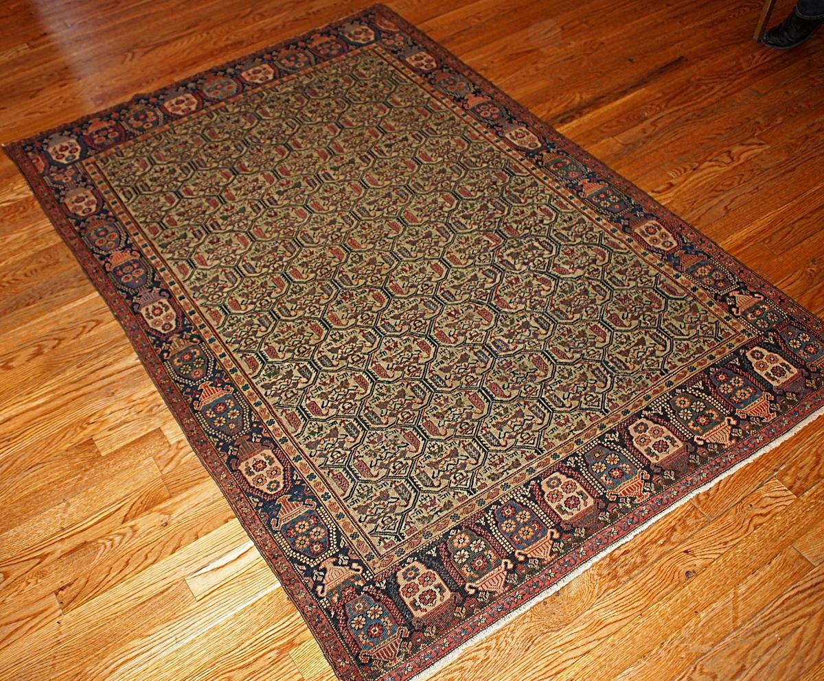 Asian Handmade Antique Farahan Style Rug, 1860s, 1B106 For Sale