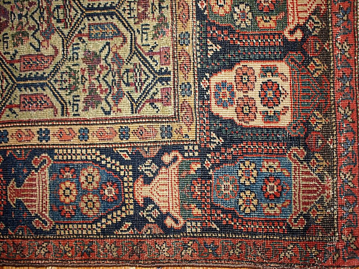 Handgefertigter antiker Teppich im Farahan-Stil, 1860er Jahre, 1B106 (Handgeknüpft) im Angebot
