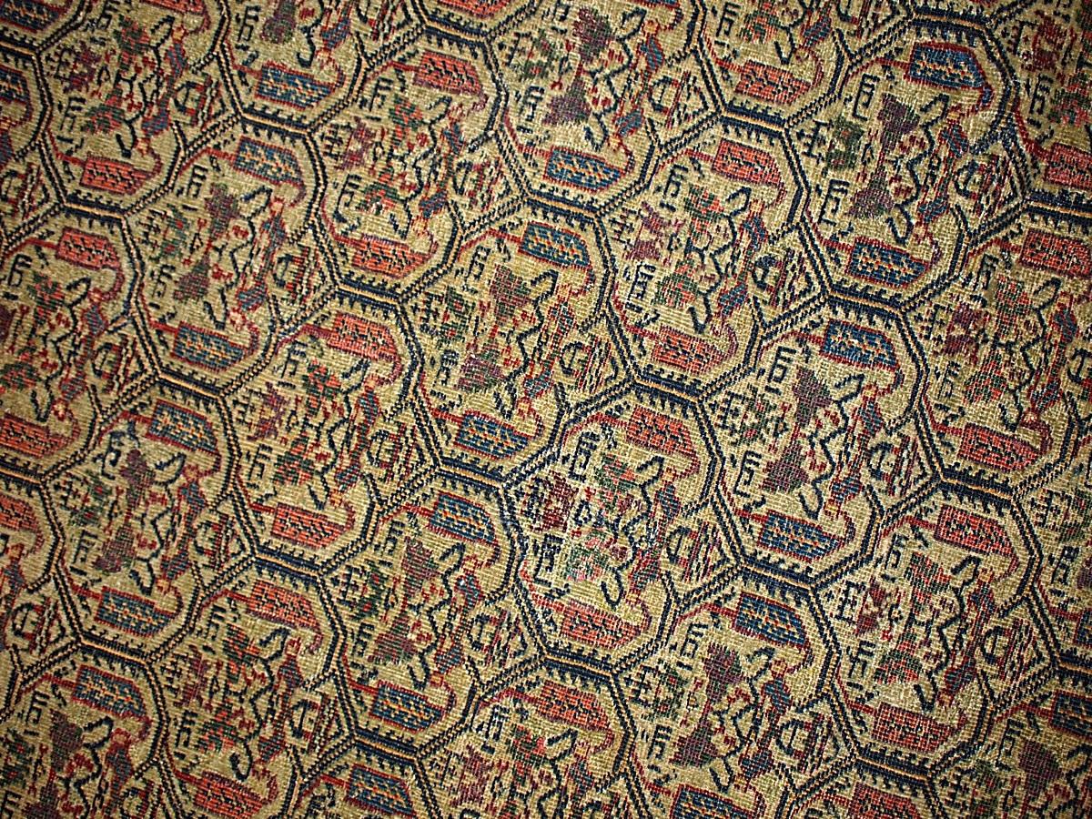 Handgefertigter antiker Teppich im Farahan-Stil, 1860er Jahre, 1B106 im Zustand „Gut“ im Angebot in Bordeaux, FR