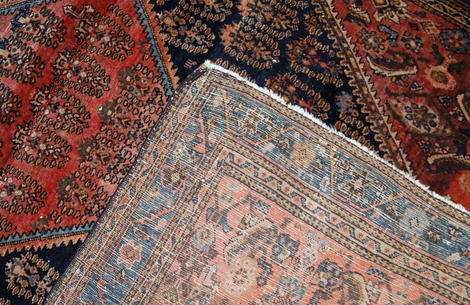 Handgefertigter antiker Teppich im Farahan-Stil, 1900er Jahre, 1B830 (Handgeknüpft) im Angebot
