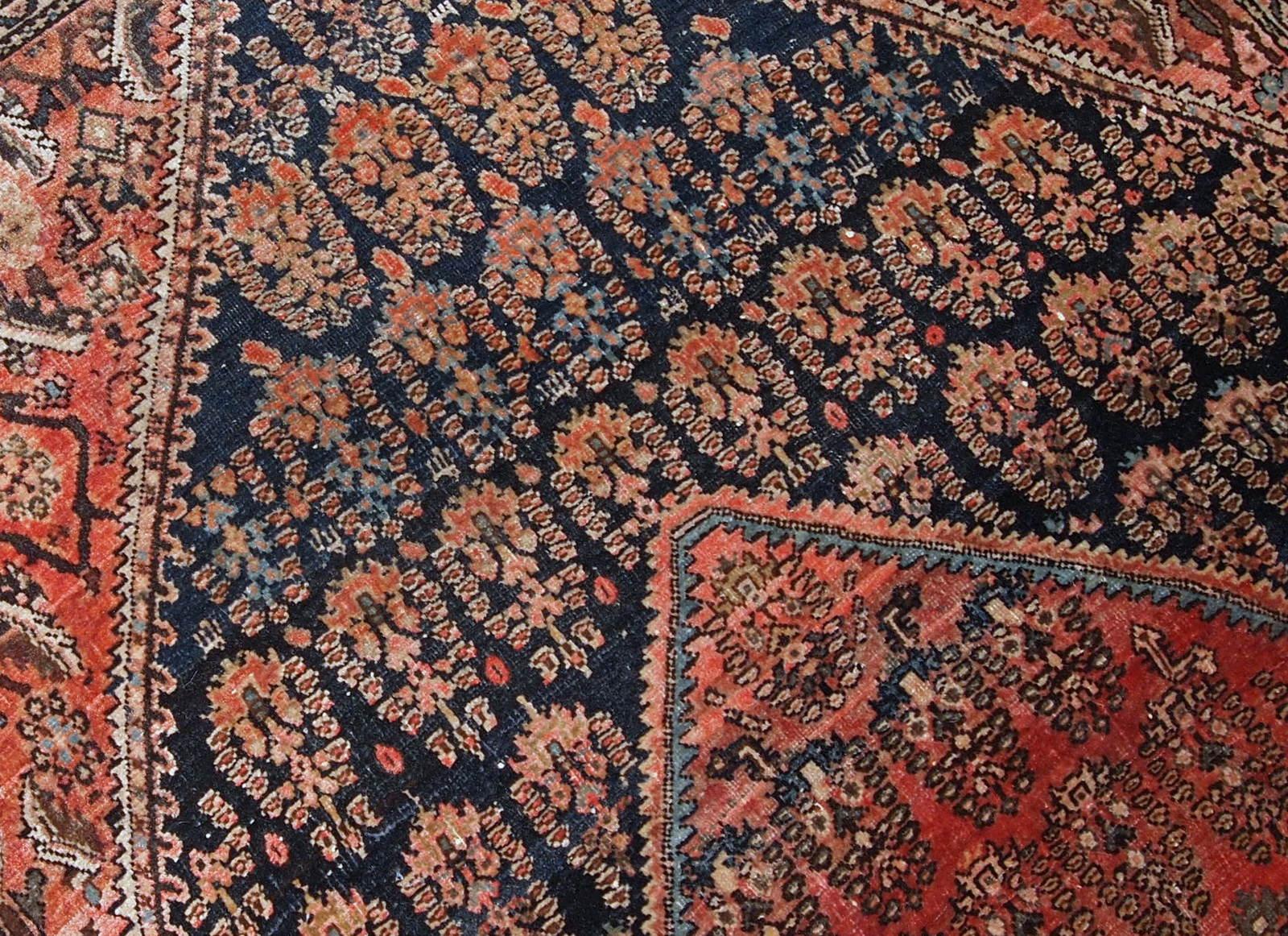 Laine Tapis ancien de style Farahan fait à la main, années 1900, 1B830 en vente