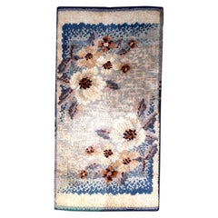 Handmade Antique French Flanders Art Deco Rug, 1920s, 1P60