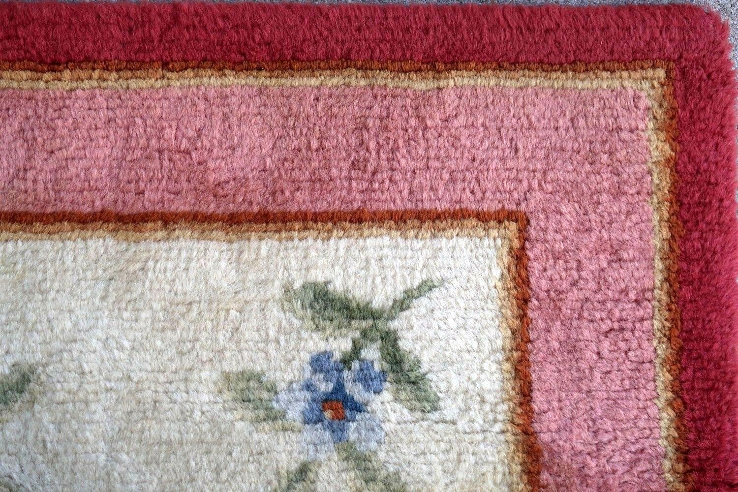 Handgefertigter antiker französischer Savonnerie-Teppich, 1930er Jahre, 1P61 (Französisch) im Angebot