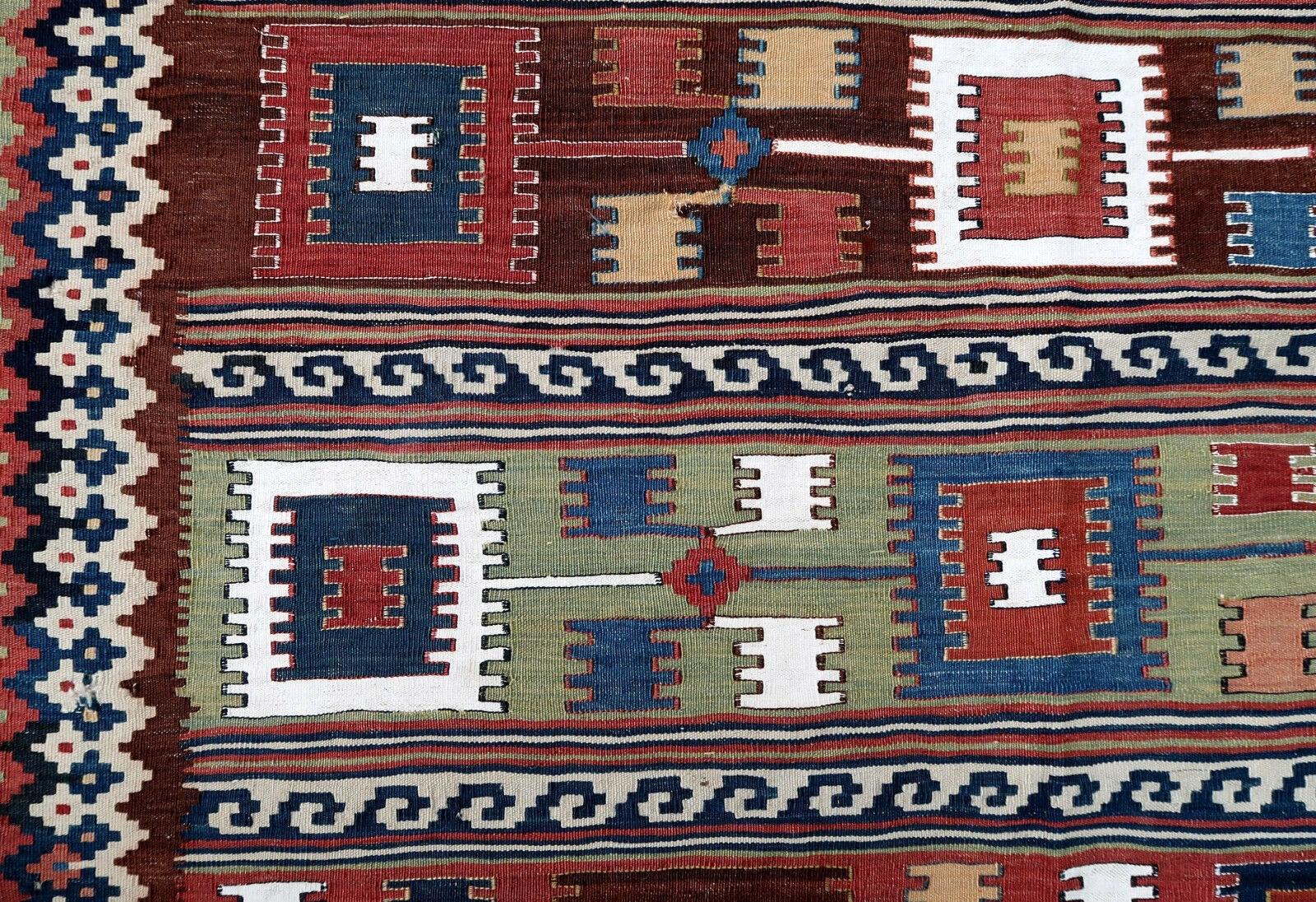 Wool Handmade Antique Gashkai Style Kilim, 1900s, 1P56 For Sale