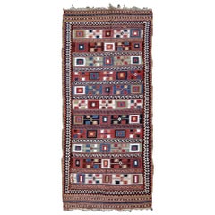 Handmade Antique Gashkai Style Kilim, 1900s, 1P56