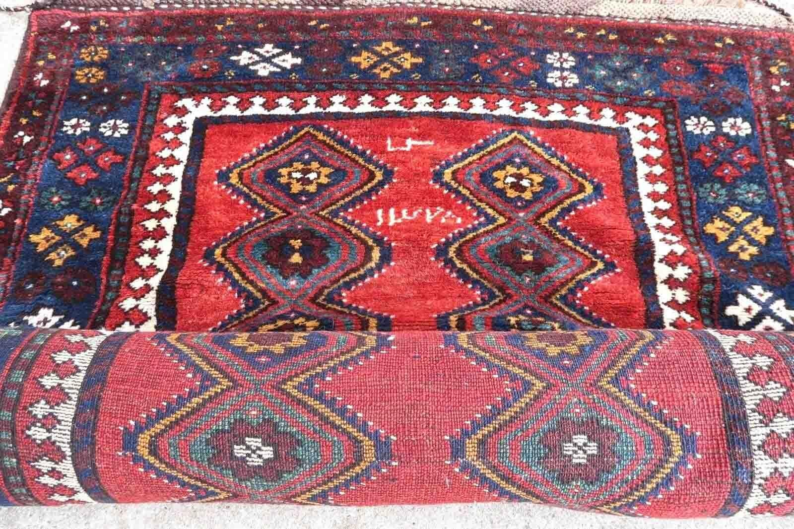 Handgefertigter antiker Teppich im Gashkai-Stil, 1900er Jahre, 1p149 (Indisch) im Angebot