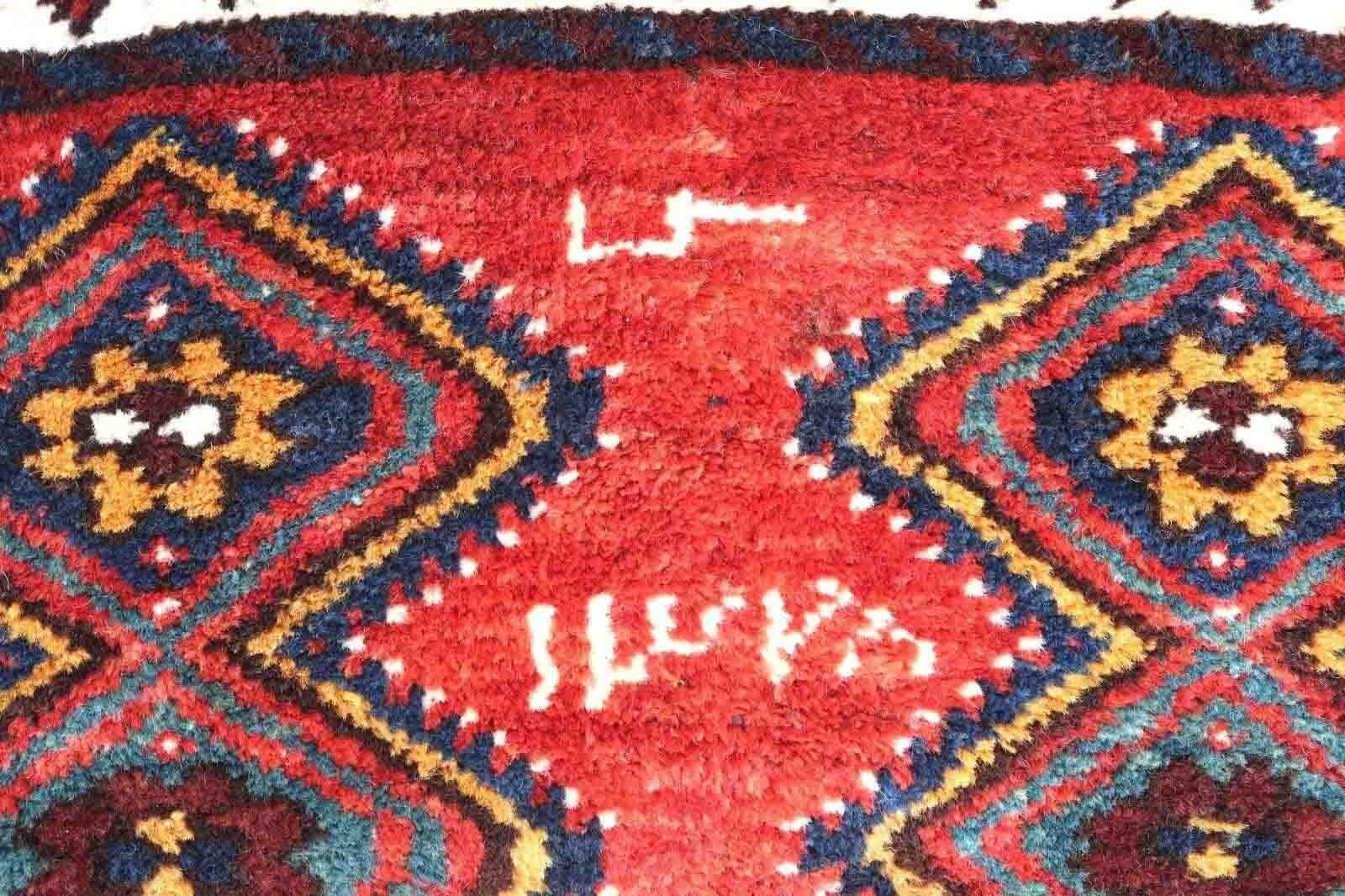 Handgefertigter antiker Teppich im Gashkai-Stil, 1900er Jahre, 1p149 im Zustand „Gut“ im Angebot in Bordeaux, FR