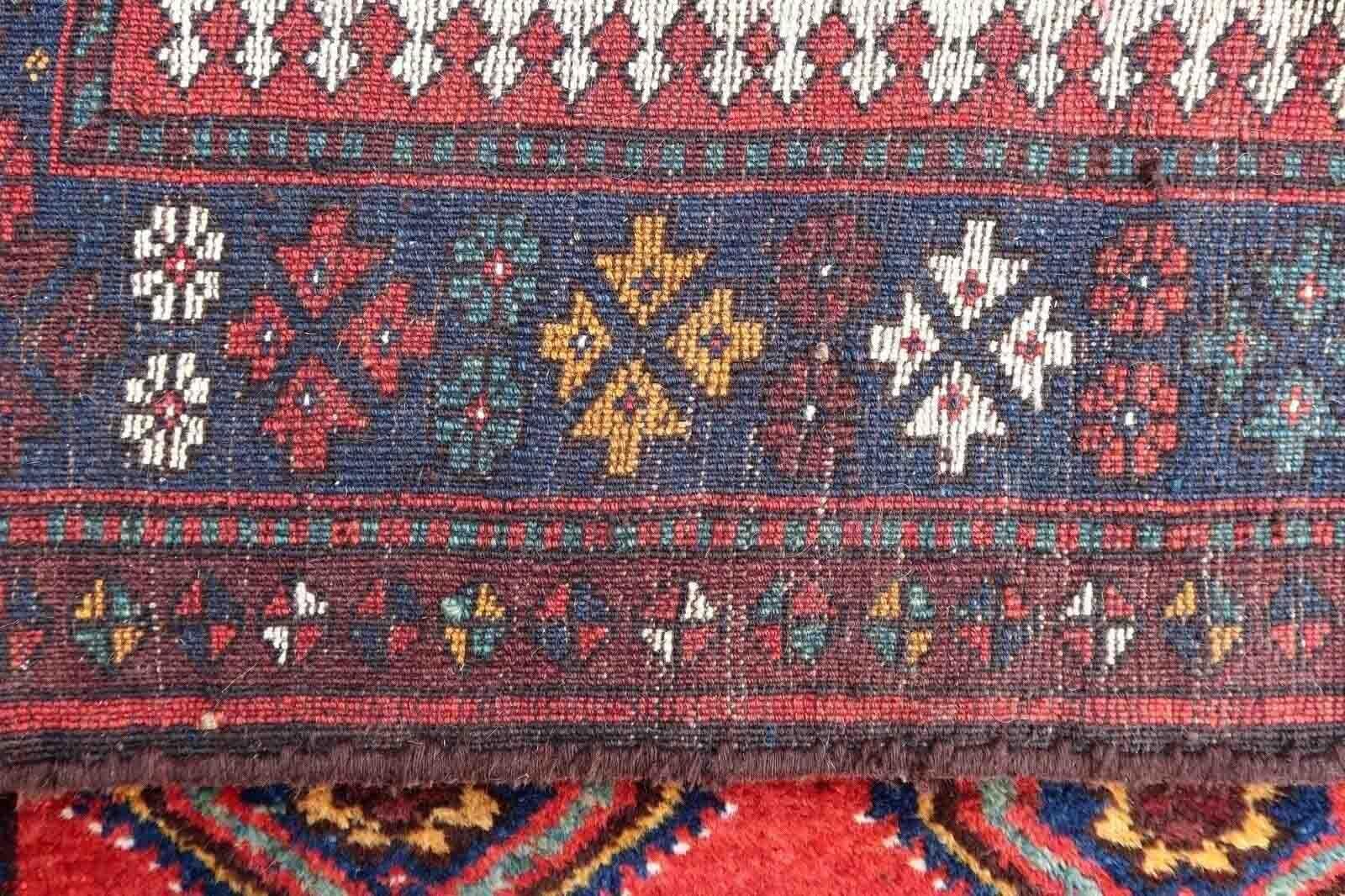 Handgefertigter antiker Teppich im Gashkai-Stil, 1900er Jahre, 1p149 (Frühes 20. Jahrhundert) im Angebot