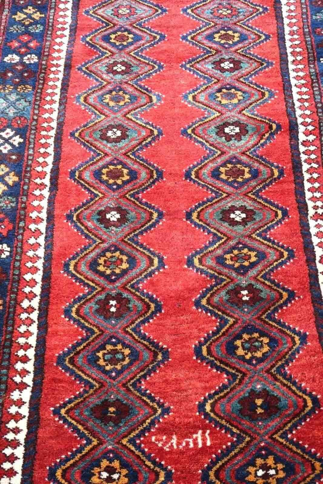 Handgefertigter antiker Teppich im Gashkai-Stil, 1900er Jahre, 1p149 (Wolle) im Angebot