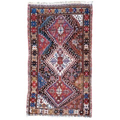 Handmade Antique Gashkai Style Rug, 1900s, 1P34