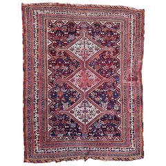 Handgefertigter antiker Teppich im Gashkai-Stil, 1900er Jahre, 1P89