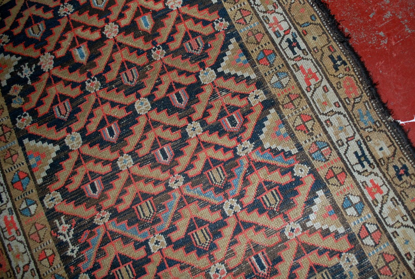 Handgefertigter antiker Teppich im Hamadan-Stil, 1920er Jahre, 1B544 (Asiatisch) im Angebot