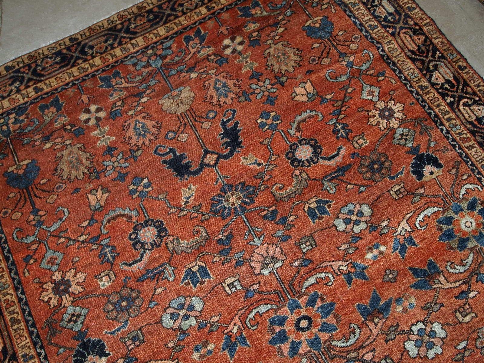 Early 20th Century Handmade Antique Hamadan Style Rug, 1920s, 1B796 For Sale