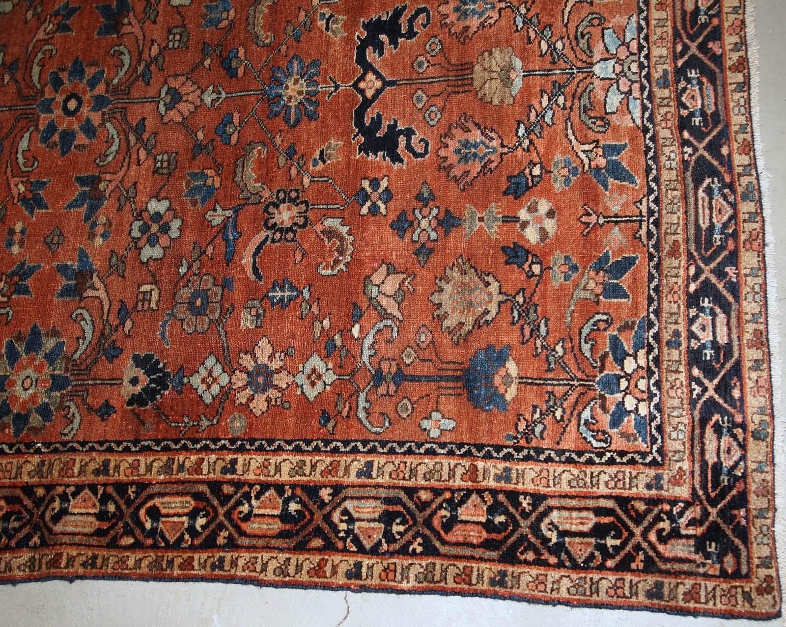 Handmade Antique Hamadan Style Rug, 1920s, 1B796 For Sale 1