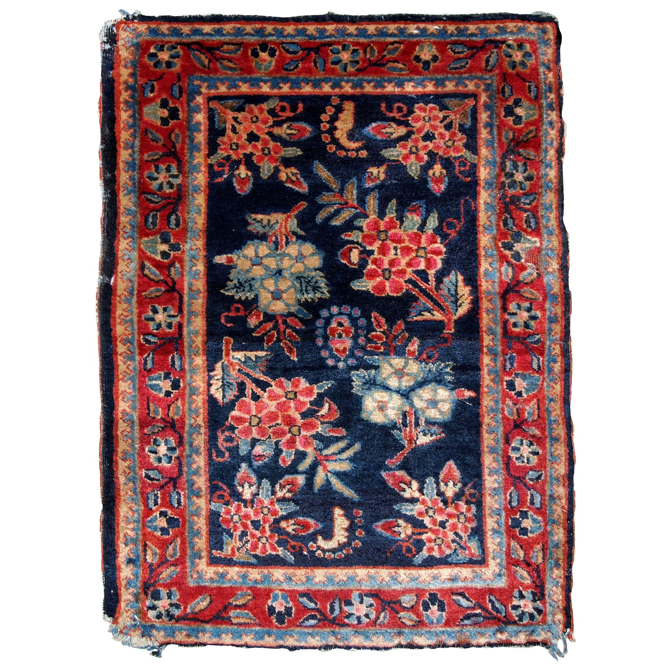 Handmade Antique Hamadan Style Rug, 1920s, 1B818 For Sale