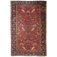 Handmade Antique Heriz Style Rug, 1900s, 1B715