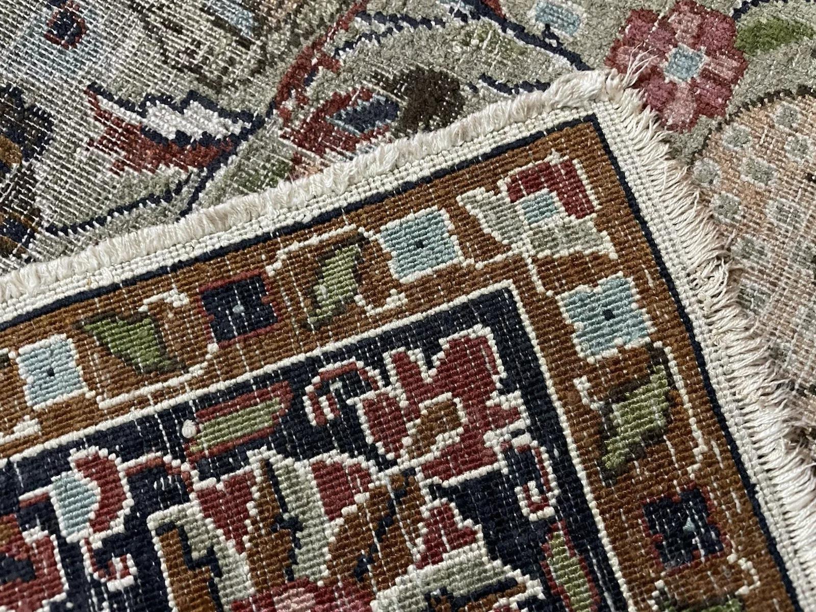 Français Tapis ancien indien Agra, fait main, 2.11' x 4.11', 1920 - 1N93 en vente