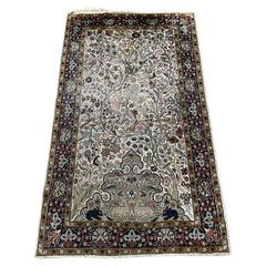 Tapis ancien indien Agra, fait main, 2.11' x 4.11', 1920 - 1N93