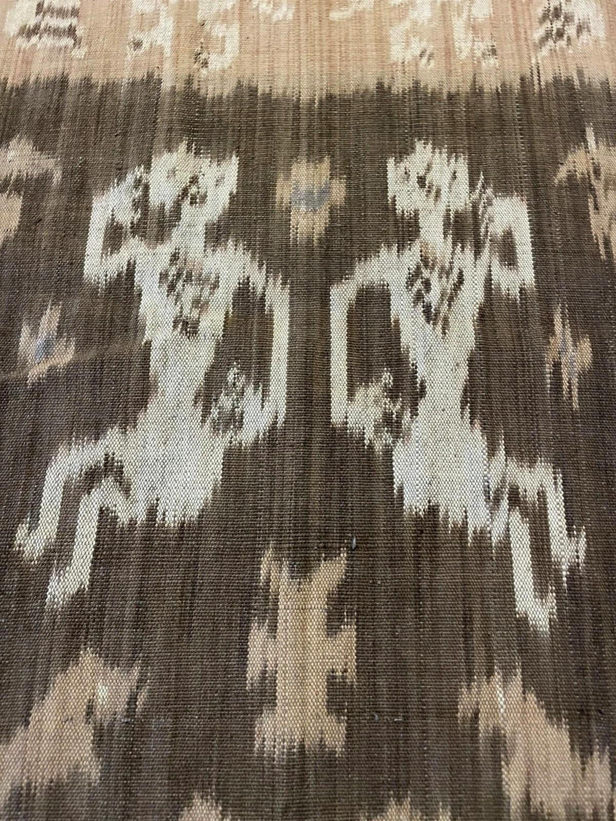 Noué à la main Rug & Kilim Indinesian Ikat fait main 3.8' x 8.3' 1900s - 1N88 en vente