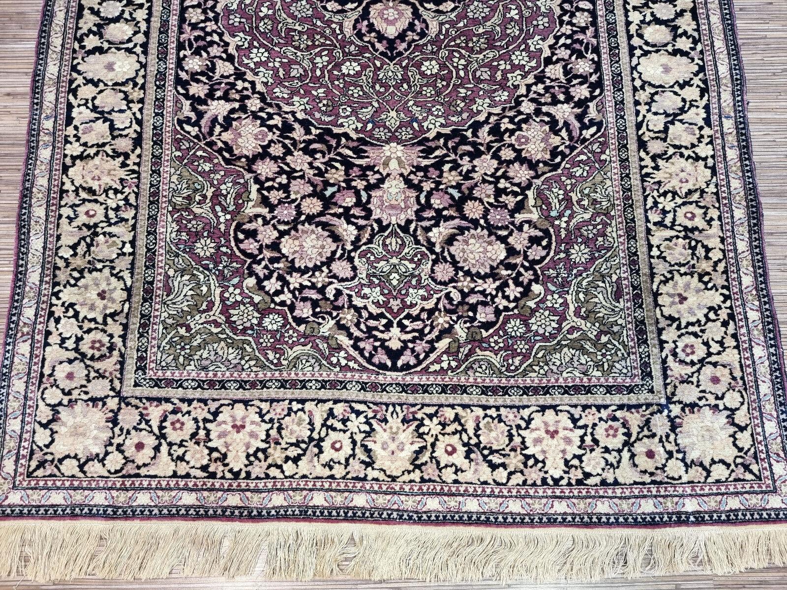 XIXe siècle Tapis ancien de style Isfahan fait à la main, années 1900, 1D18 en vente