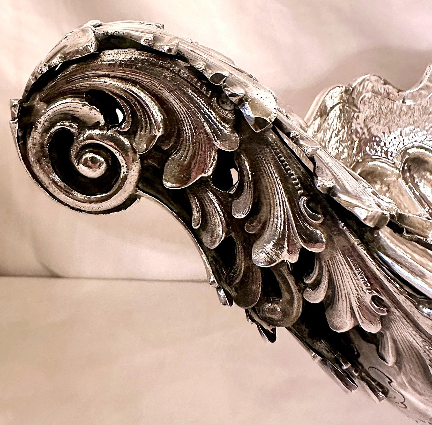 Centro de mesa de plata de ley 800 hecho a mano Circa 1930 Italiano en venta