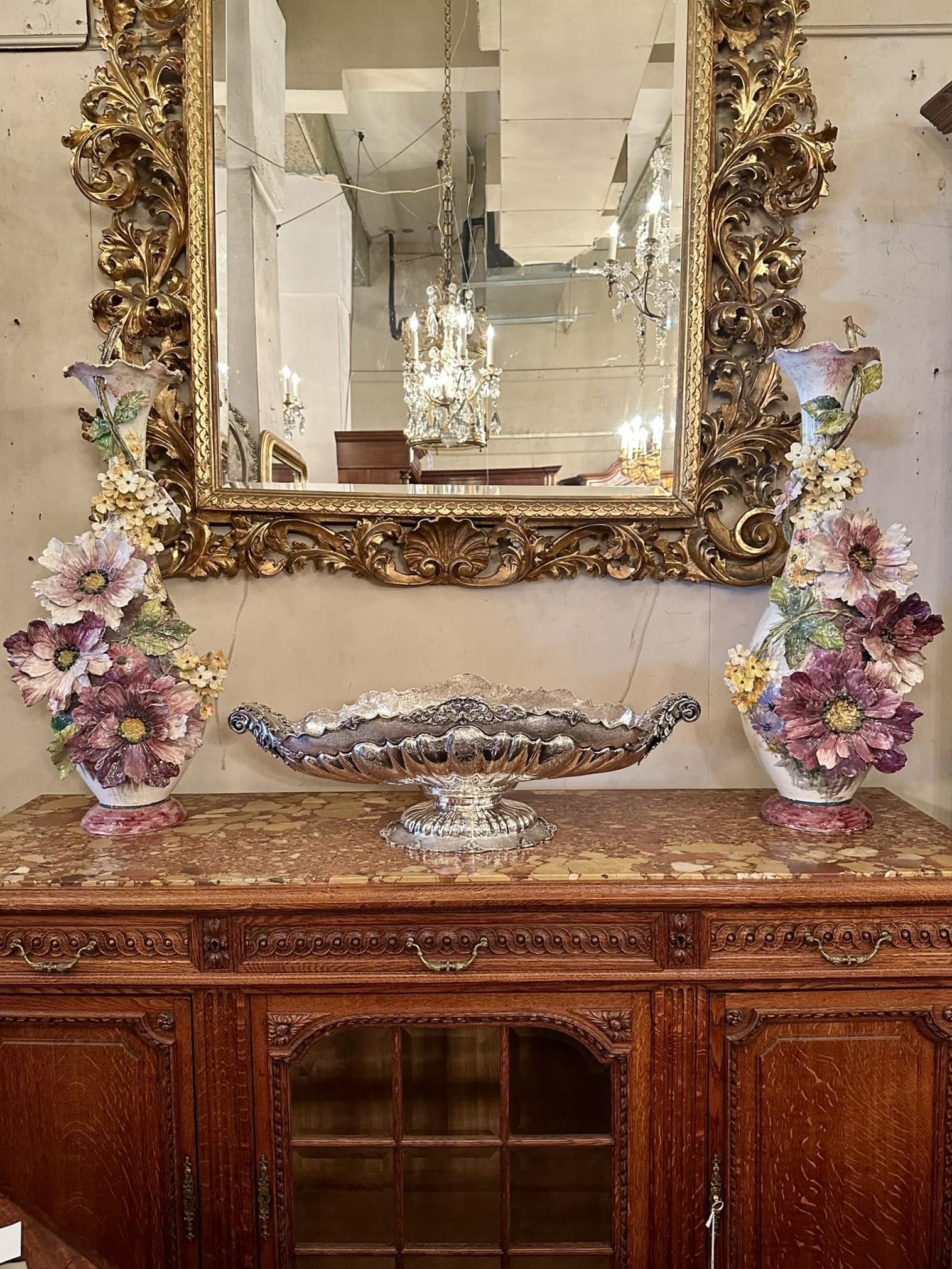 Centro de mesa de plata de ley 800 hecho a mano Circa 1930 en venta 1