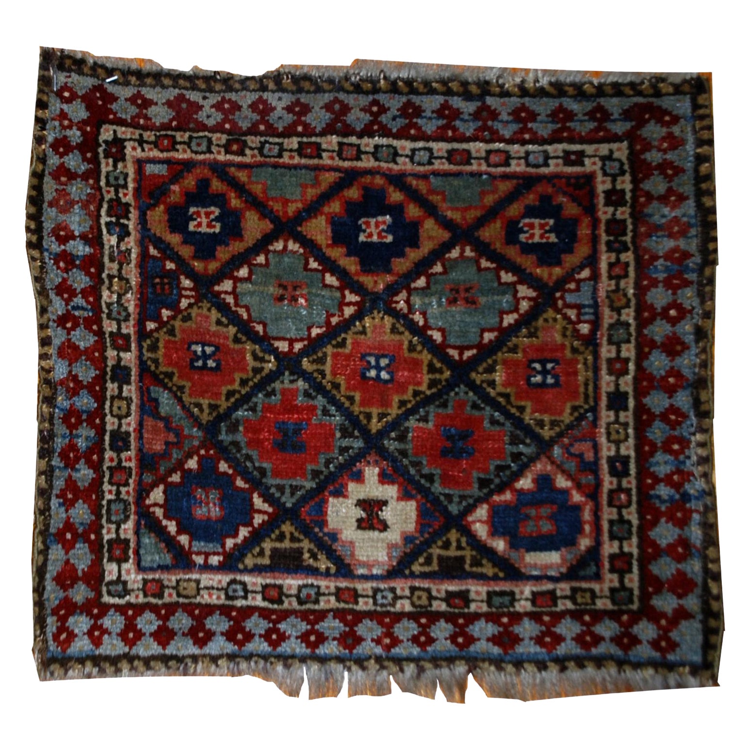 Tapis ancien de style kurde Jaf fait à la main, années 1880, 1B565