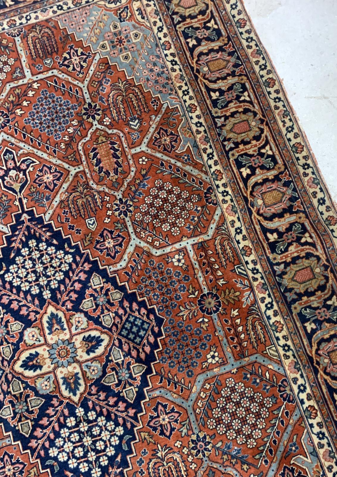 Hand-Knotted Handmade Antique Jozan Style Rug, 1920s, 1B950 For Sale