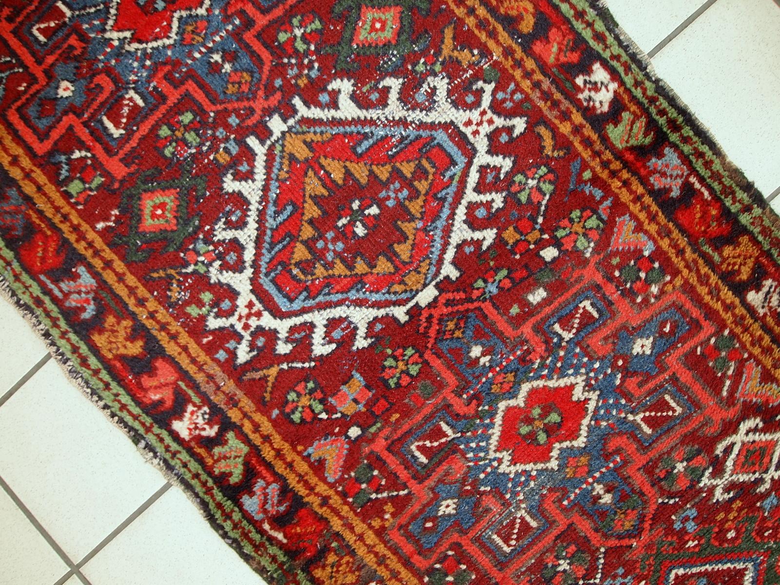 Early 20th Century Handmade Antique Karajeh Style Rug, 1920s, 1C658